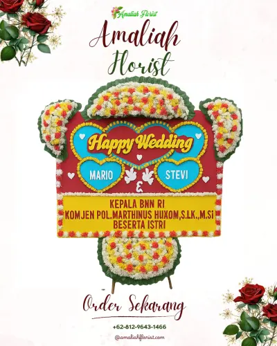 Karangan Papan Bunga Pernikahan di Alun-alun Contong